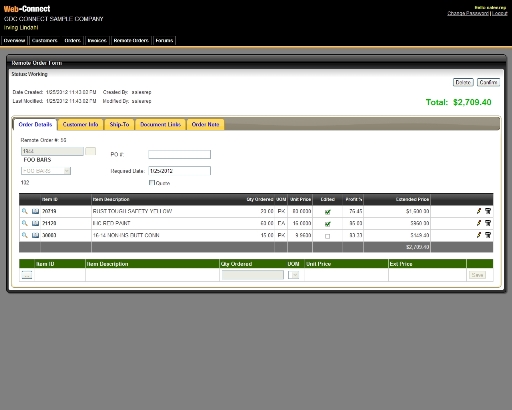 Remote Order Form